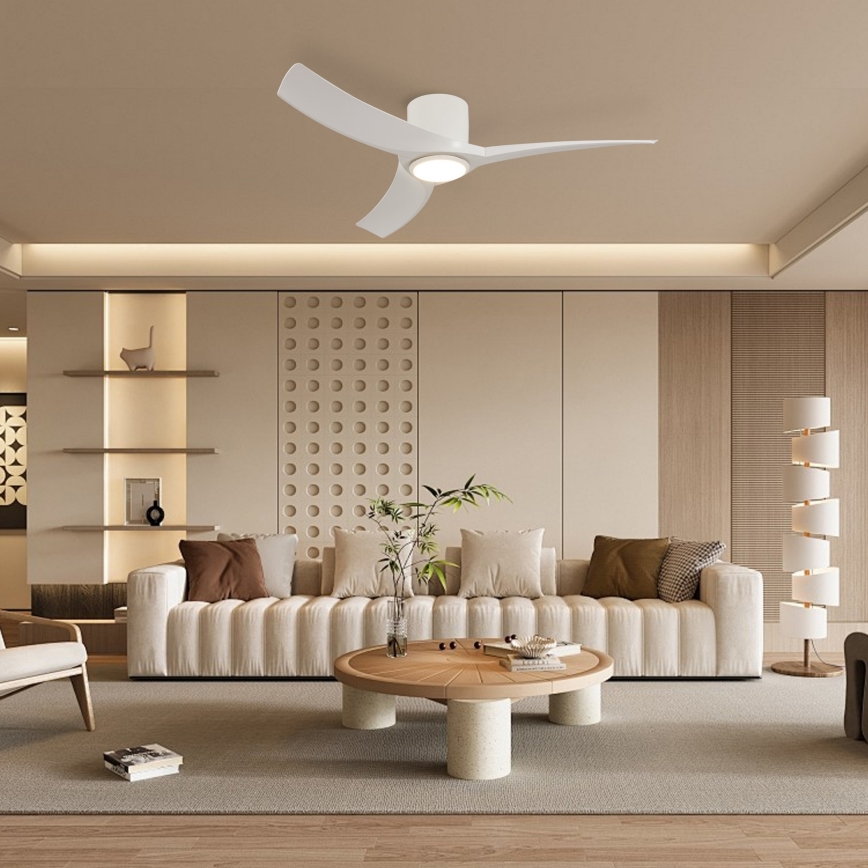 ZEVENTI - Ventilador de teto LED dimerizável ORBITO LED/24W/230V 3000/4000/6000K Wi-Fi Tuya branco + controlo remoto