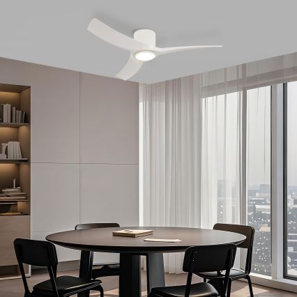 ZEVENTI - Ventilador de teto LED dimerizável ORBITO LED/24W/230V 3000/4000/6000K Wi-Fi Tuya branco + controlo remoto
