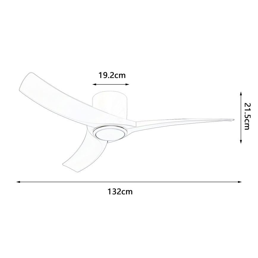 ZEVENTI - Ventilador de teto LED dimerizável ORBITO LED/24W/230V 3000/4000/6000K Wi-Fi Tuya branco + controlo remoto
