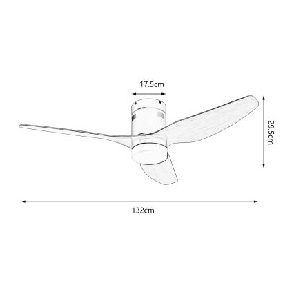 ZEVENTI - Ventilador de teto LED PADUA LED/18W/230V 3000/4000/6000K Wi-Fi Tuya branco/castanho + comando remoto