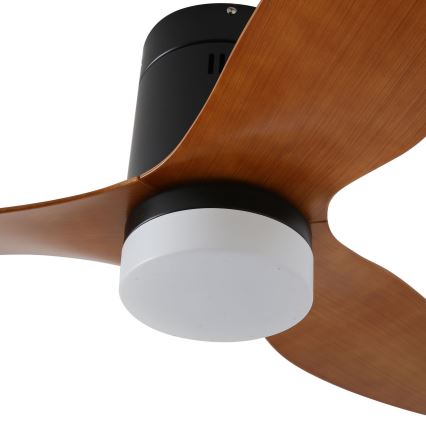 ZEVENTI - Ventilador de teto LED PADUA LED/18W/230V 3000/4000/6000K Wi-Fi Tuya preto/castanho + controlo remoto