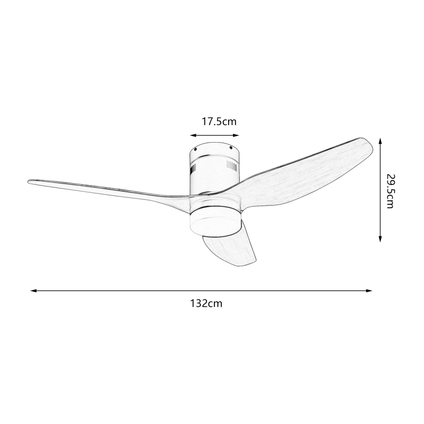 ZEVENTI - Ventilador de teto LED PADUA LED/18W/230V 3000/4000/6000K Wi-Fi Tuya preto/castanho + controlo remoto