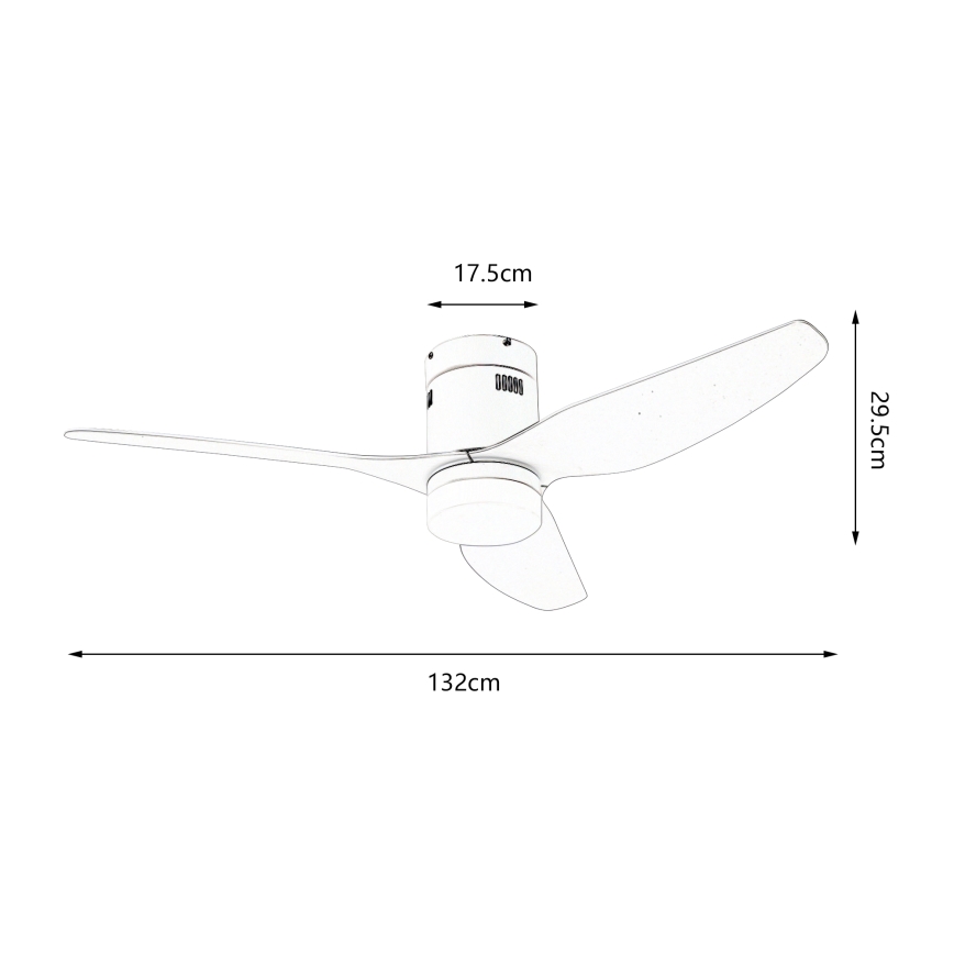 ZEVENTI - Ventilador de tecto LED PADUA LED/18W/230V 3000/4000/6000K Wi-Fi Tuya branco + comando remoto