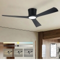 ZEVENTI - Ventilador de teto LED regulável AUREX LED/24W/230V 3000/4000/6000K Wi-Fi Tuya preto + controlo remoto