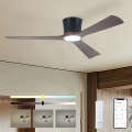 ZEVENTI - Ventilador de teto LED regulável AUREX LED/24W/230V 3000/4000/6000K Wi-Fi Tuya preto/nogueira + comando remoto