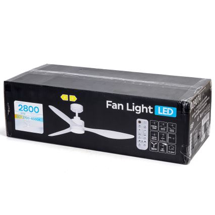 ZEVENTI - Ventilador de teto LED regulável ULUWATU LED/20W/230V 2700-6500K 132 cm branco + comando à distância