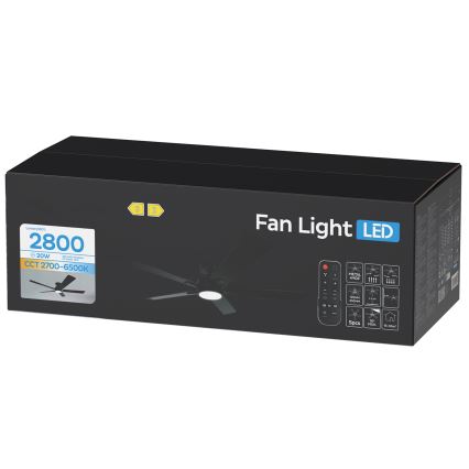 ZEVENTI - Ventilador de teto LED dimerizável WAIKIKI LED/20W/230V 2700-6500K 132 cm preto + controlo remoto