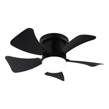 ZEVENTI - Ventilador de teto LED regulável MUNDAKA LED/10W/230V 3000-6500K preto + comando à distância