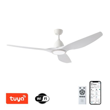 ZEVENTI - Ventilador de teto LED URBINO LED/20W/230V 3000/4000/6000K Wi-Fi Tuya branco + controlo remoto
