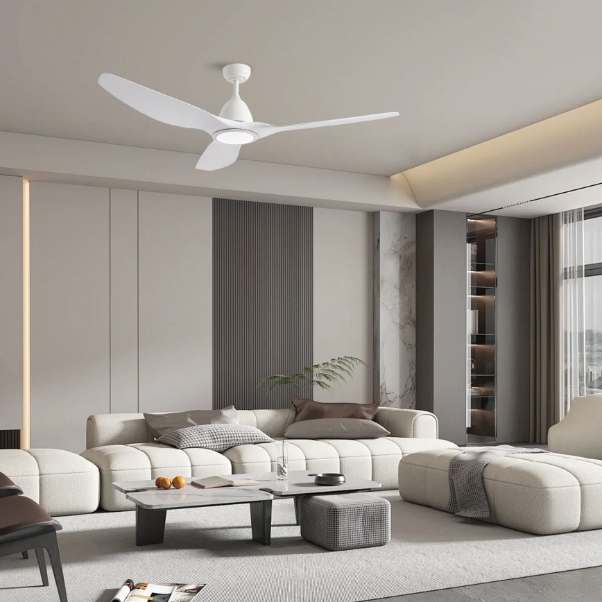 ZEVENTI - Ventilador de teto LED URBINO LED/20W/230V 3000/4000/6000K Wi-Fi Tuya branco + controlo remoto
