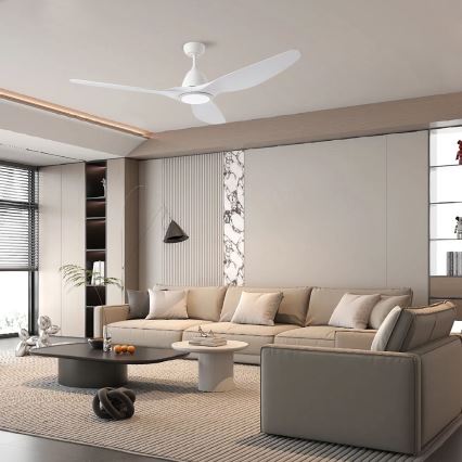 ZEVENTI - Ventilador de teto LED URBINO LED/20W/230V 3000/4000/6000K Wi-Fi Tuya branco + controlo remoto