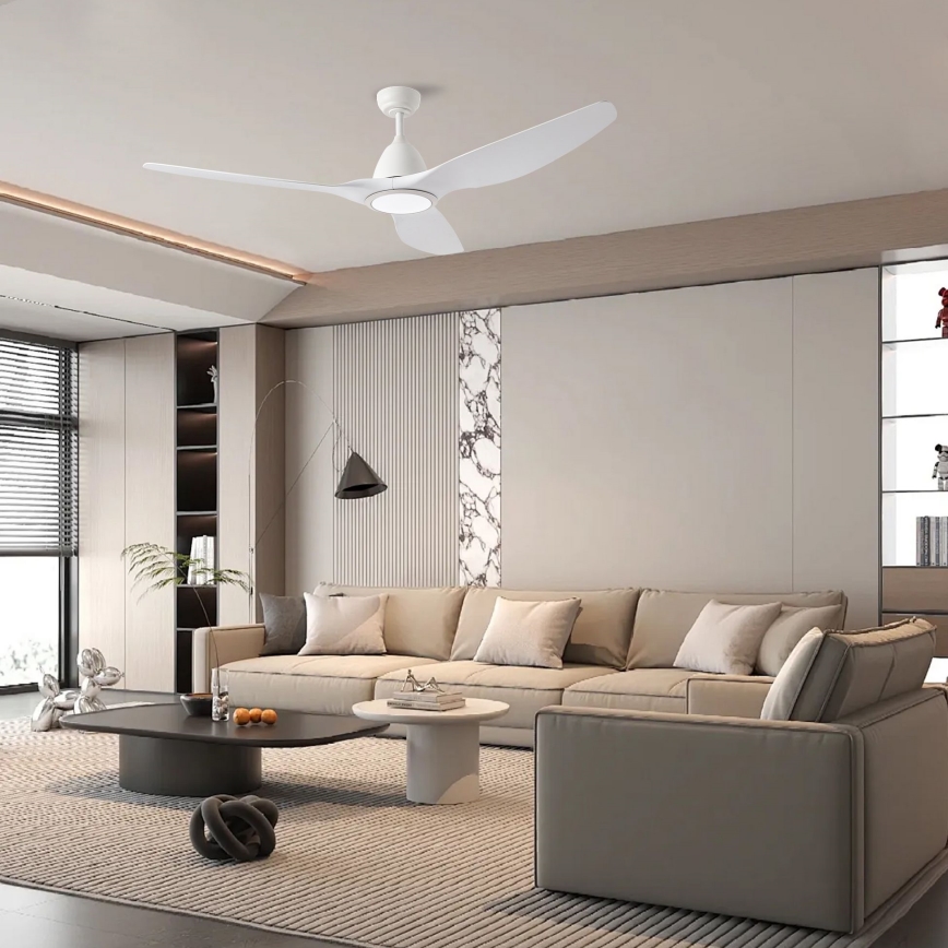 ZEVENTI - Ventilador de teto LED URBINO LED/20W/230V 3000/4000/6000K Wi-Fi Tuya branco + controlo remoto
