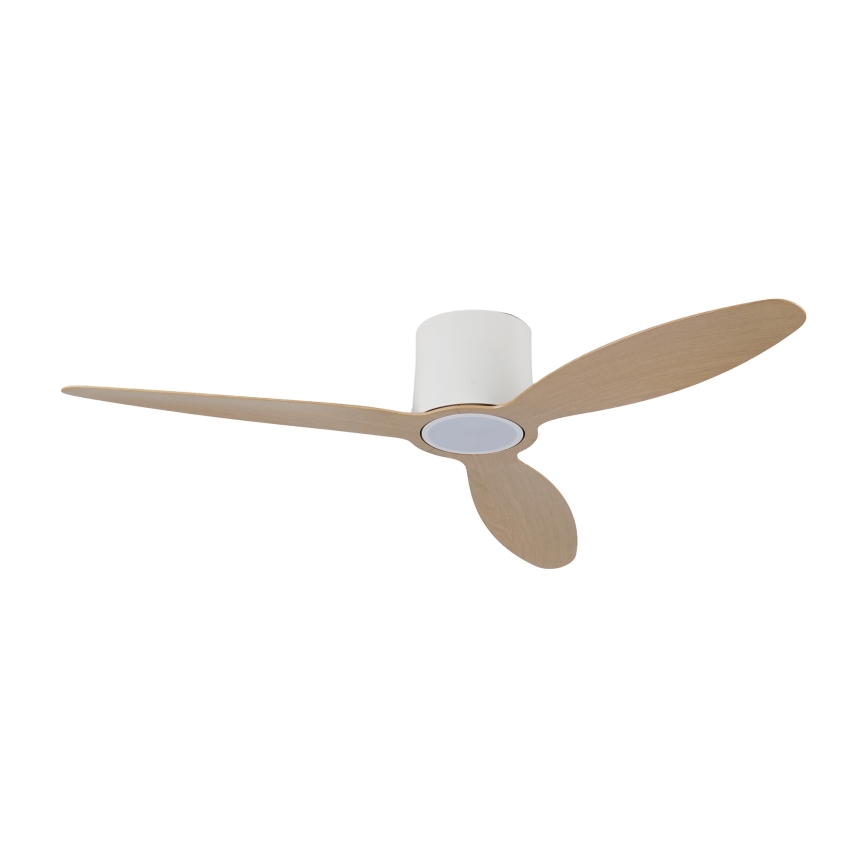 ZEVENTI - Ventilador de teto LED dimerizável VENTORA LED/24W/230V 3000/4000/6000K Wi-Fi Tuya branco/carvalho + controlo remoto