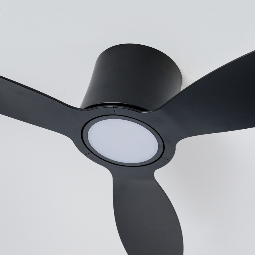 ZEVENTI - Ventilador de teto LED dimerizável VENTORA LED/24W/230V 3000/4000/6000K Wi-Fi Tuya preto + controlo remoto