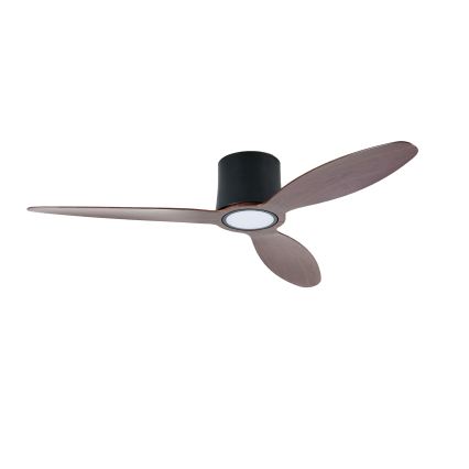 ZEVENTI - Ventilador de tecto LED regulável VENTORA LED/24W/230V 3000/4000/6000K Wi-Fi Tuya preto/nogueira + controlo remoto