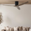 ZEVENTI - Ventilador de teto SPELLO Wi-Fi Tuya preto/carvalho + comando remoto
