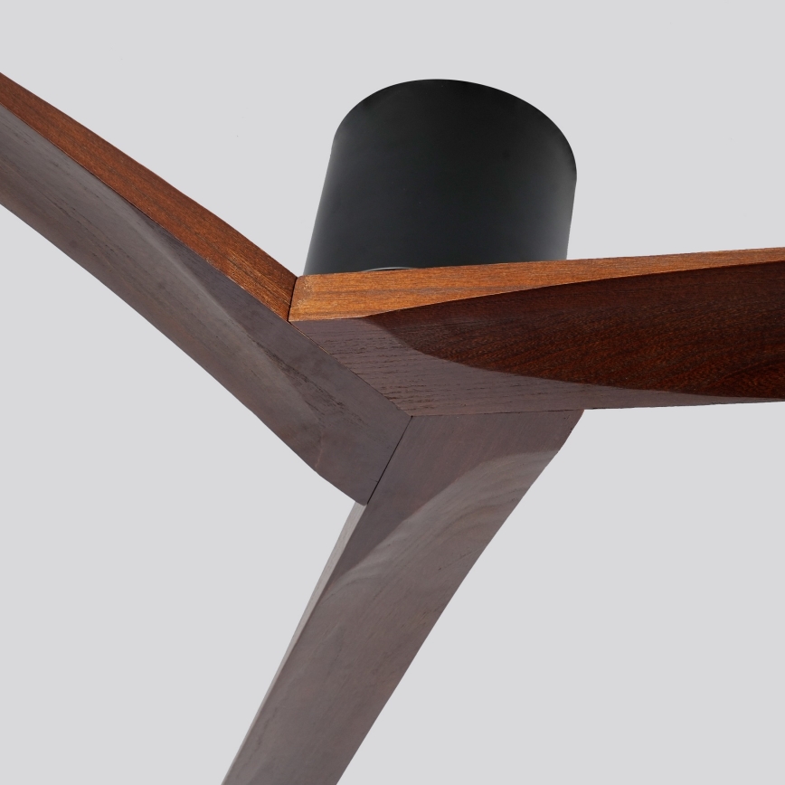 ZEVENTI - Ventilador de teto VELLON Wi‑Fi Tuya preto/nogueira + controlo remoto
