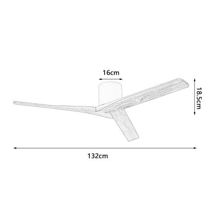 ZEVENTI - Ventilador de teto VELLON Wi‑Fi Tuya preto/nogueira + controlo remoto