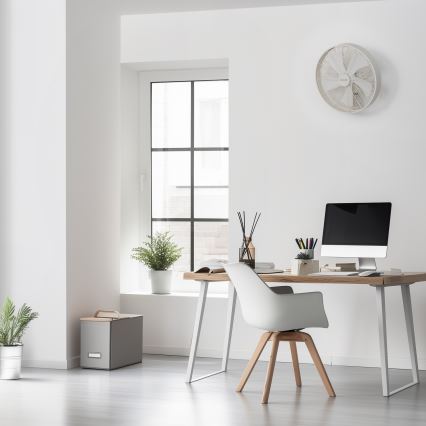 ZEVENTI - Ventoinha de parede FREEZE 50W/230V diâmetro 40 cm branco + comando