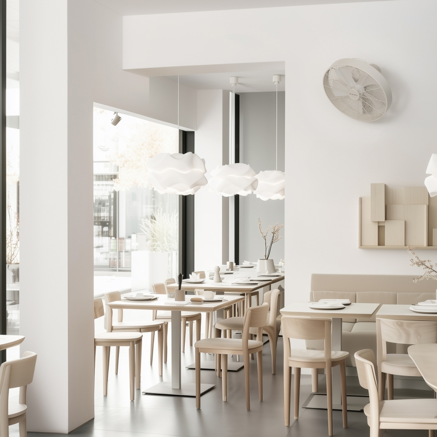 ZEVENTI - Ventoinha de parede FREEZE 50W/230V diâmetro 40 cm branco + comando