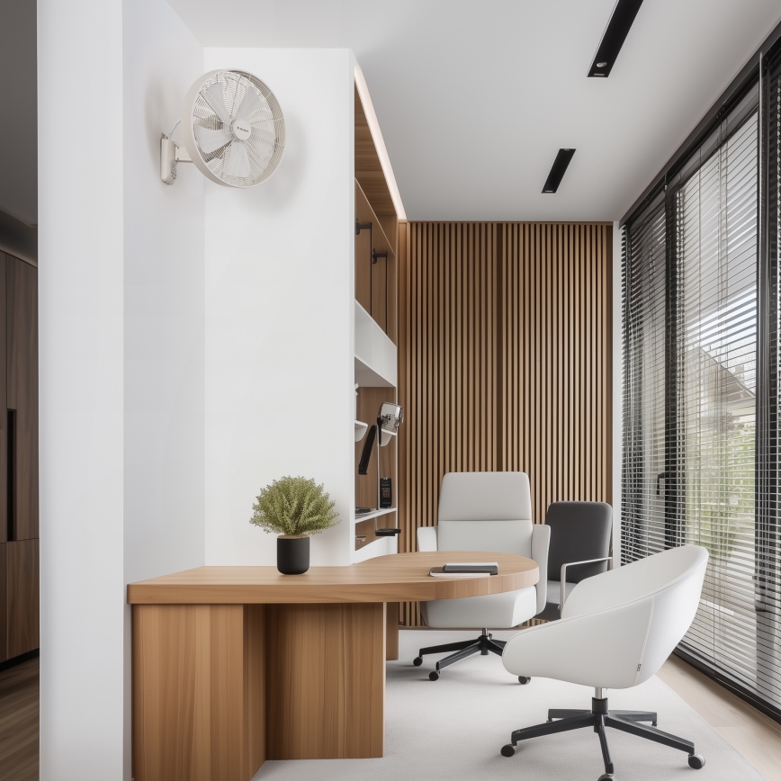 ZEVENTI - Ventoinha de parede FREEZE 50W/230V diâmetro 40 cm branco + comando