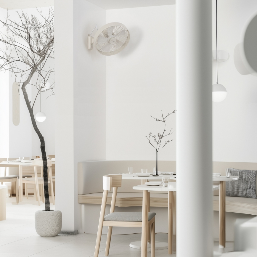 ZEVENTI - Ventoinha de parede FREEZE 50W/230V diâmetro 40 cm branco + comando