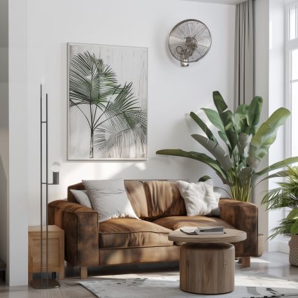 ZEVENTI - Ventoinha de parede FREEZE 50W/230V diâmetro 40 cm cromado mate + comando