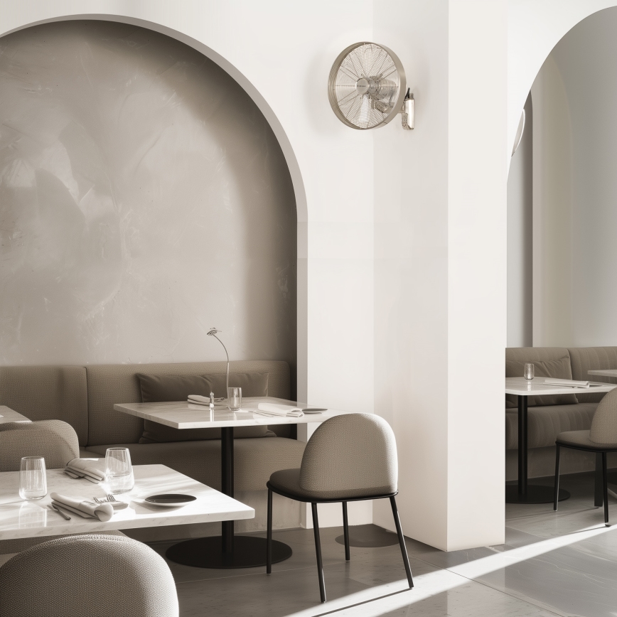 ZEVENTI - Ventoinha de parede FREEZE 50W/230V diâmetro 40 cm cromado mate + comando