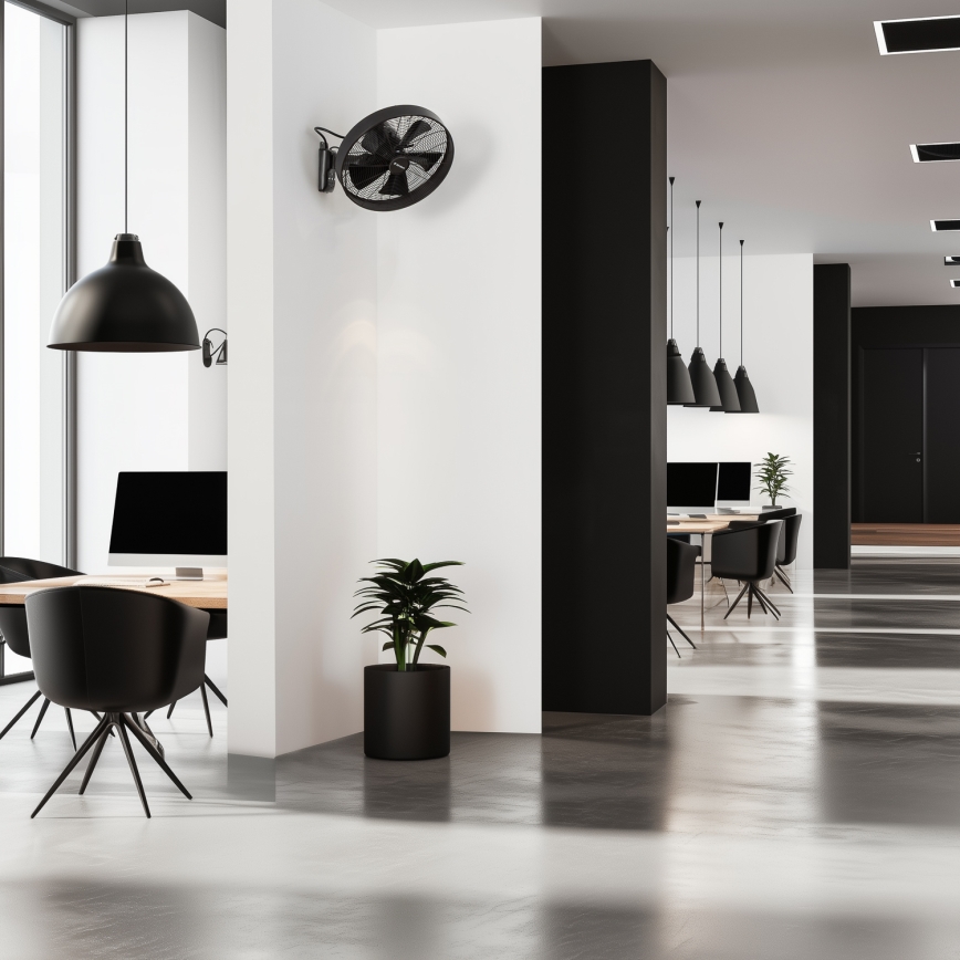 ZEVENTI - Ventoinha de parede FREEZE 50W/230V diâmetro 40 cm preto + comando