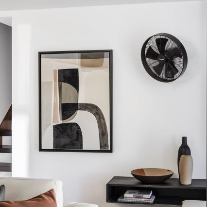 ZEVENTI - Ventoinha de parede FREEZE 50W/230V diâmetro 40 cm preto + comando