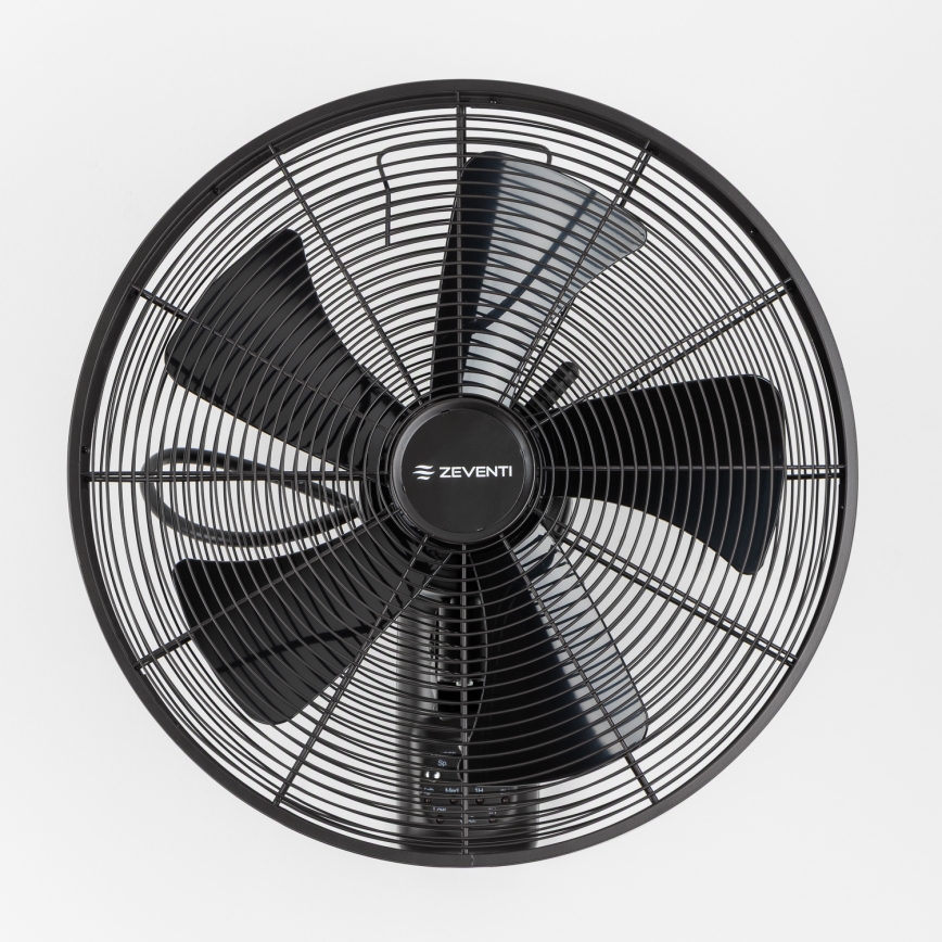 ZEVENTI - Ventoinha de parede FREEZE 50W/230V diâmetro 40 cm preto + comando