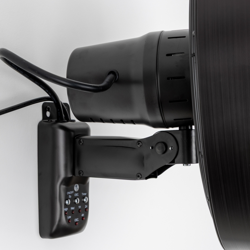 ZEVENTI - Ventoinha de parede FREEZE 50W/230V diâmetro 40 cm preto + comando