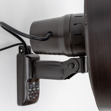 ZEVENTI - Ventoinha de parede FREEZE 50W/230V diâmetro 40 cm preto/castanho + comando