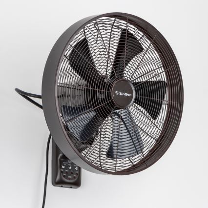 ZEVENTI - Ventoinha de parede FREEZE 50W/230V diâmetro 40 cm preto/castanho + comando