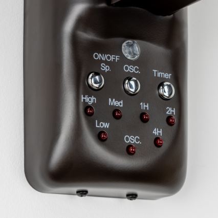 ZEVENTI - Ventoinha de parede FREEZE 50W/230V diâmetro 40 cm preto/castanho + comando