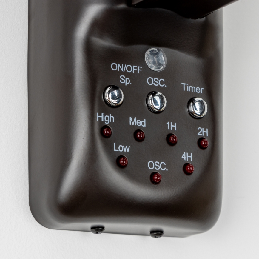 ZEVENTI - Ventoinha de parede FREEZE 50W/230V diâmetro 40 cm preto/castanho + comando