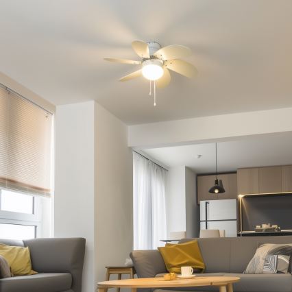 ZEVENTI - Ventoinha de teto FAMARA 1xE14/60W/230V branco