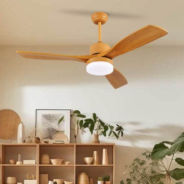 ZEVENTI - Ventoinha de teto LED com regulação MARE LED/24W/230V 3000-6000K Wi-Fi Tuya carvalho + comando