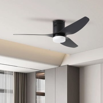 ZEVENTI - Ventoinha de teto LED com regulação PADUA LED/18W/230V 3000-6000K Wi-Fi Tuya preto + comando