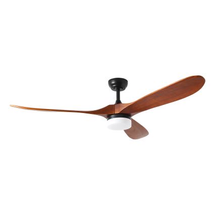 ZEVENTI - Ventilador de teto LED GINOSA LED/18W/230V 3000/4000/6000K Wi-Fi Tuya preto/carvalho + controlo remoto