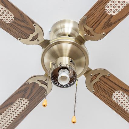 ZEVENTI - Ventoinha de teto NAVAGIO 1xE27/60W/230V castanho