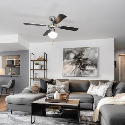 ZEVENTI - Ventoinha de teto NAVAGIO 1xE27/60W/230V preto/branco