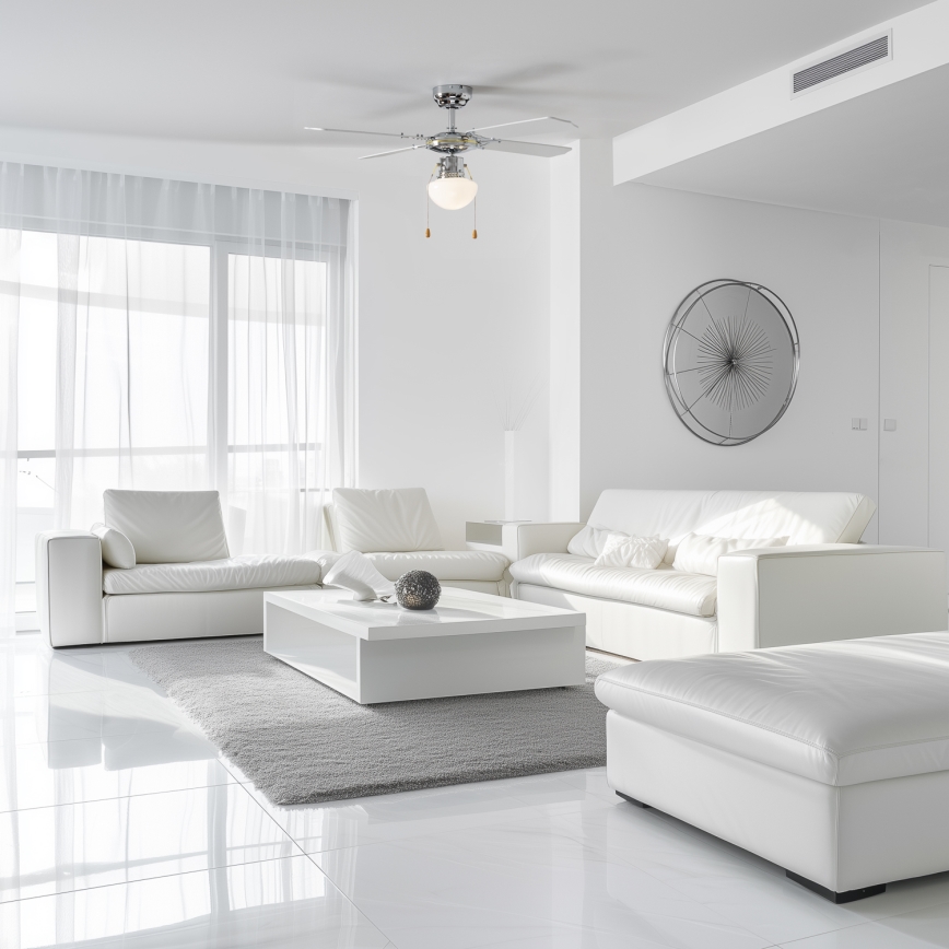 ZEVENTI - Ventoinha de teto NAVAGIO 1xE27/60W/230V preto/branco