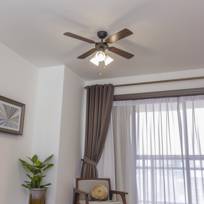 ZEVENTI - Ventoinha de teto ZURRIOLA 3xE27/60W/230V