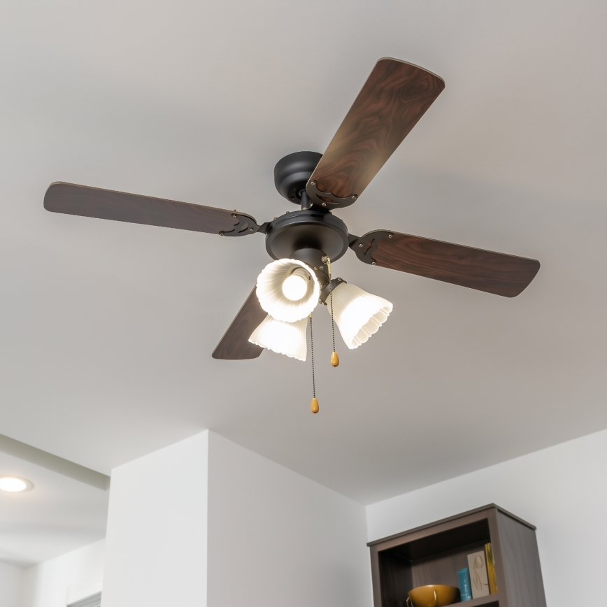 ZEVENTI - Ventoinha de teto ZURRIOLA 3xE27/60W/230V