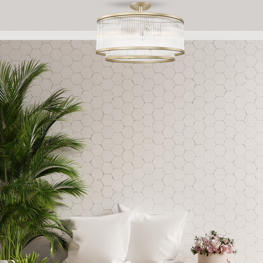 Zuma Line - Lustre de teto sobreposto 6xE14/60W/230V latão