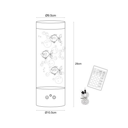 Zuma Line - Lâmpada de mesa LED RGB regulável LED/1W/5V/3xAA + controlo remoto