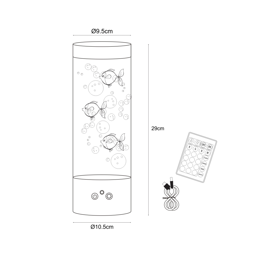Zuma Line - Lâmpada de mesa LED RGB regulável LED/1W/5V/3xAA + controlo remoto