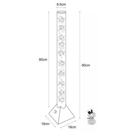 Zuma Line - Lâmpada de pé LED RGB LED/3,6W/5V