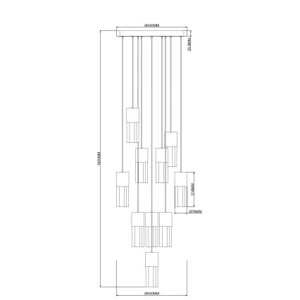 Zuma Line - Lustre LED suspenso por cabo LED/50W/230V, dourado